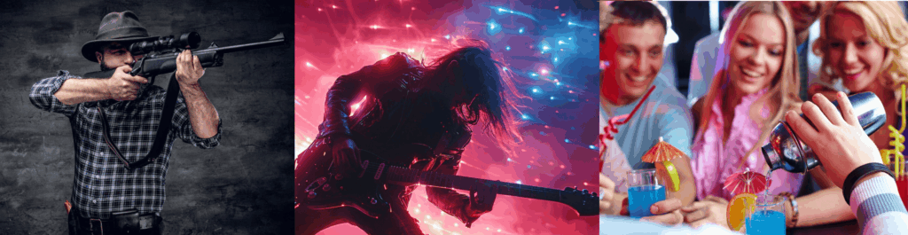 Traumatismes acoustiques causés par tir, concert et bar de cocktails