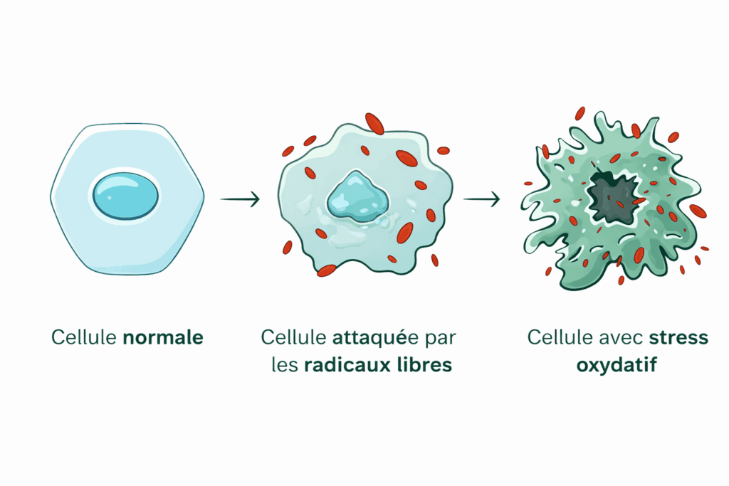 Illustration du stress oxydatif qui joue un rôle dans la presbyacousie ou perte auditive liée à l'âge